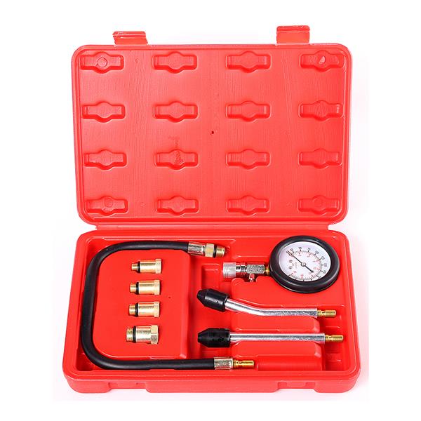Cylinder Compression Tester Gas Petrol Engine Gauge Kit for Car with Carry Case