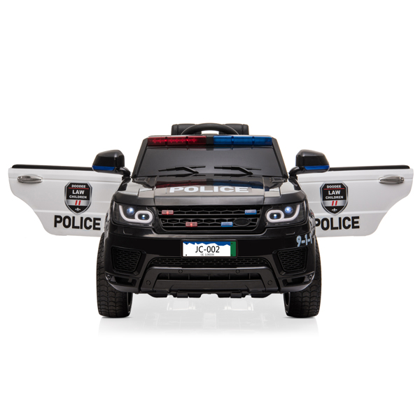 12V Kids Police Ride On Car Electric Cars 2.4G Remote Control, LED Flashing Light, Music &amp; Horn.