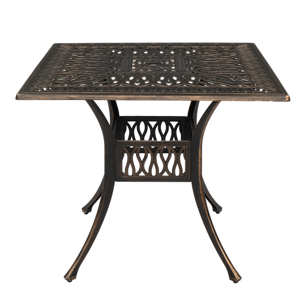 81*81*104cm Round Courtyard Cast Aluminum Table Bronze