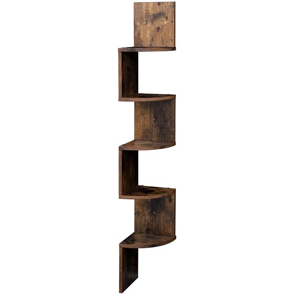Wood Industrial Corner 5 tiers Wall Shelf Zig Zag Wooden Shelves Wooden Mount Rack Home Furniture