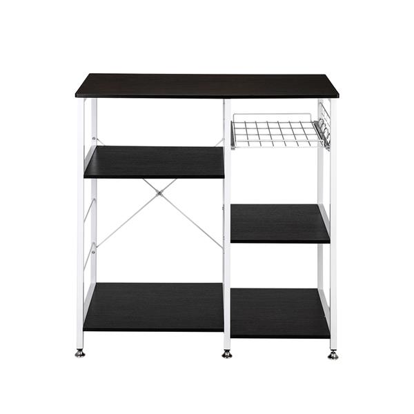 35.5&quot; Kitchen Baker's Rack Utility Storage Shelf Microwave Stand 3-Tier 3-Tier Table For Spice Rack Organizer Workstation Dark Brown