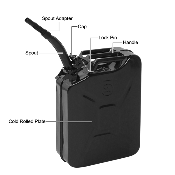 Iron 20L 0.6mm American Oil Drum Black