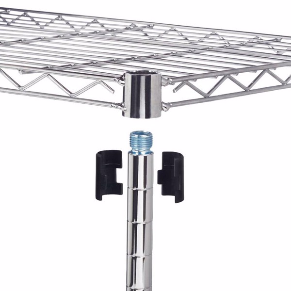 3-Tier Supreme Kitchen and Microwave Cart Wood &amp; Chrome