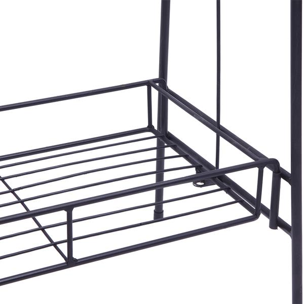 2 Layers Of Round Pattern Plant Shelf (Yh-Cj008 With Accessories) Black Baking Paint
