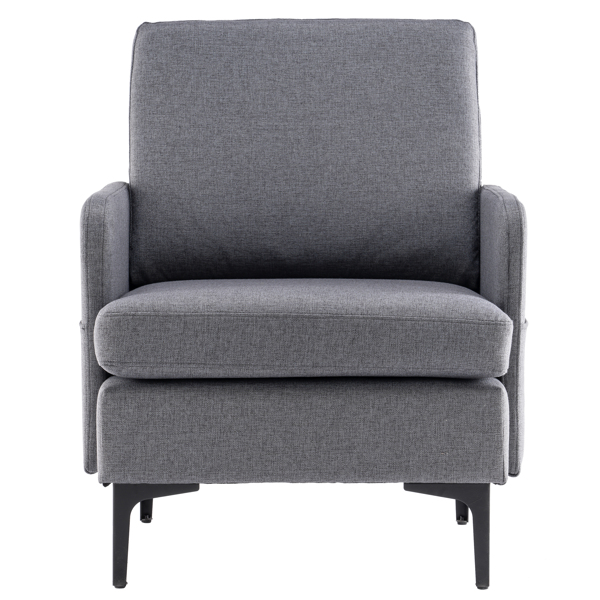 Lounge Chair, Comfy Single Sofa Accent Chair for Bedroom Living Room Guestroom, Dark Grey