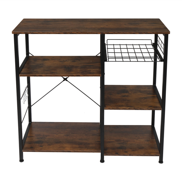 3-Tier Industrial Kitchen Baker's Rack Utility Microwave Oven Stand Storage Cart Workstation Shelf, Vintage