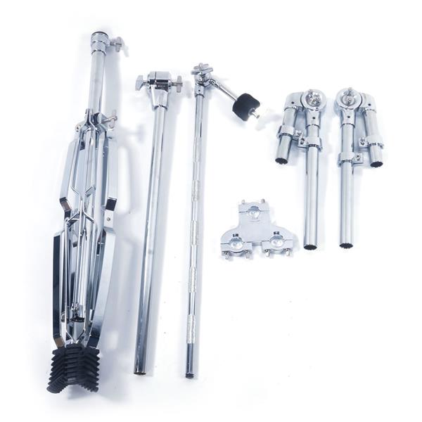 Professional Pedal Control Style Double Tom Drum Stand Silver &amp; Black