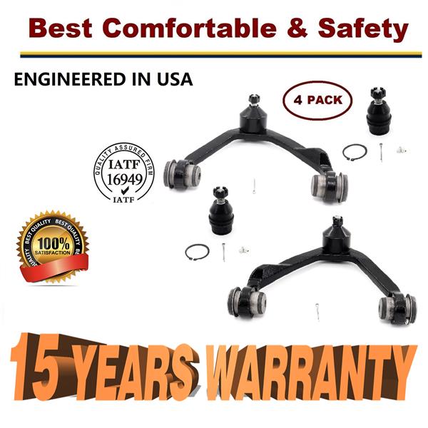 Ford F-150 F-250 Expedition 4WD 4 pc Upper Control Arm Ball Joint Kit  - 15 YR WARRANTY