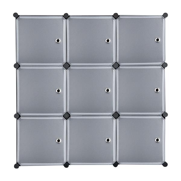 9-Cube DIY Plastic Closet Cabinet, Modular Book Shelf Organizer Units, Storage Shelving with Doors