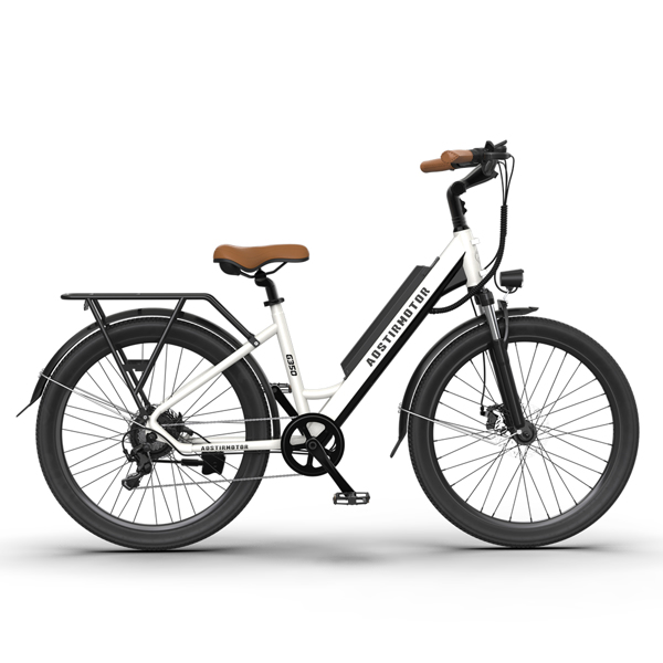 AOSTIRMOTOR 26&quot; Tire 350W Electric Bike 36V 10AH Removable Lithium Battery City Ebike for Adults Girls G350 New Model