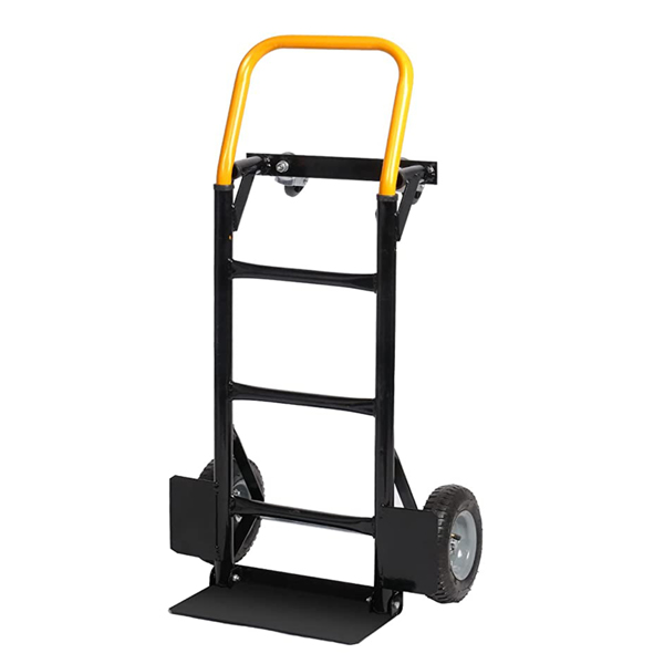 Hand Truck Dual Purpose 2 Wheel Dolly Cart and 4 Wheel Push Cart with Swivel Wheels 330 Lbs Capacity Heavy Duty Platform Cart for Moving/Warehouse/Garden/Grocery