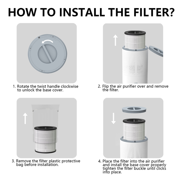 Air Purifier A2 Replacement Filter,  H13 True HEPA Air Cleaner FilterFBA