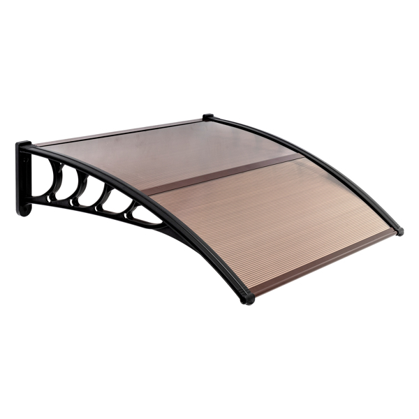 100 x 96cm Household Application Door &amp; Window Rain Cover Eaves Brown Board &amp; Black Holder