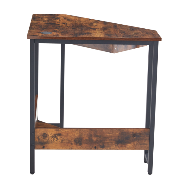 Triangle Computer Desk,Corner Desk With Smooth Keyboard Tray&amp; Storage Shelves ,Compact Home Office,Small Desk With Sturdy Steel Frame As Workstation For Small Space,hps,28.34''L 24''W 30.11''H