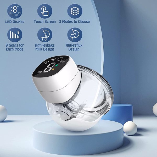 Wearable Automatic Breast Pump Massage Hands Free Hands Free for Breastfeeding Portable USB Rechargeable Wireless High Suction Portable
