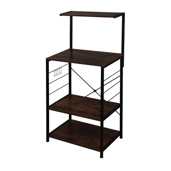 Wooden Kitchen Shelf, Baker's Rack 4 Tier Shelves, Vintage Color