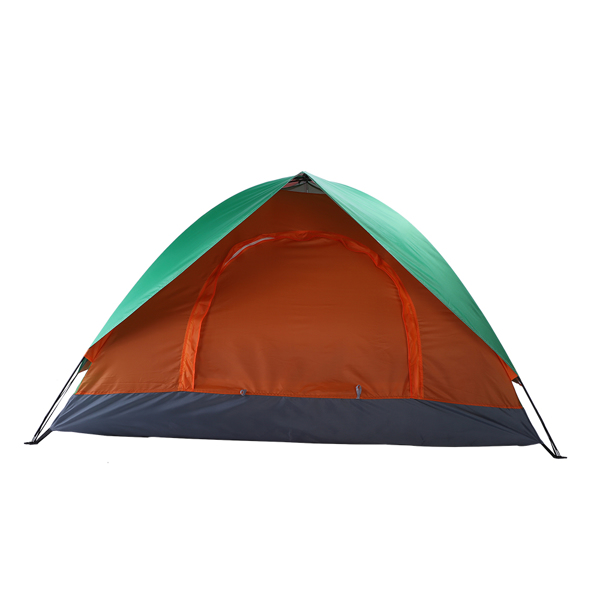 2-Person Double Door Camping Dome Tent Orange &amp; Green