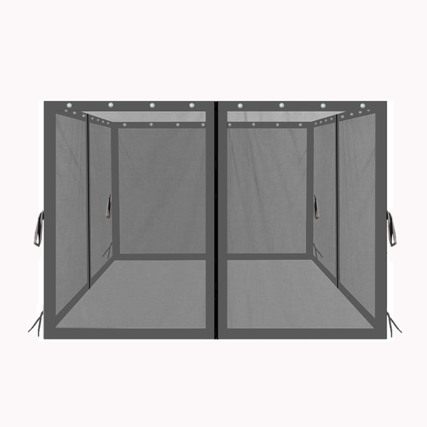 10 x 10 Ft Gazebo Replacement 4-Side Mosquito Netting with ZippersBlack