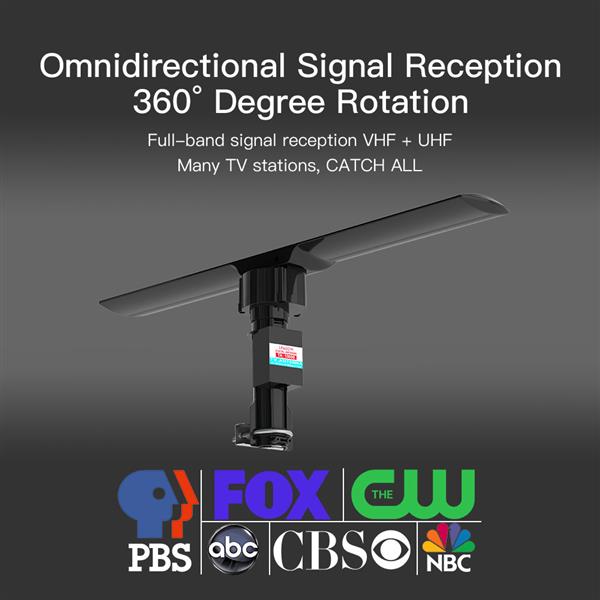 10000A 110V 40-860MHz 203dB 350Rotation UV Dual-band Outdoor Antenna Black