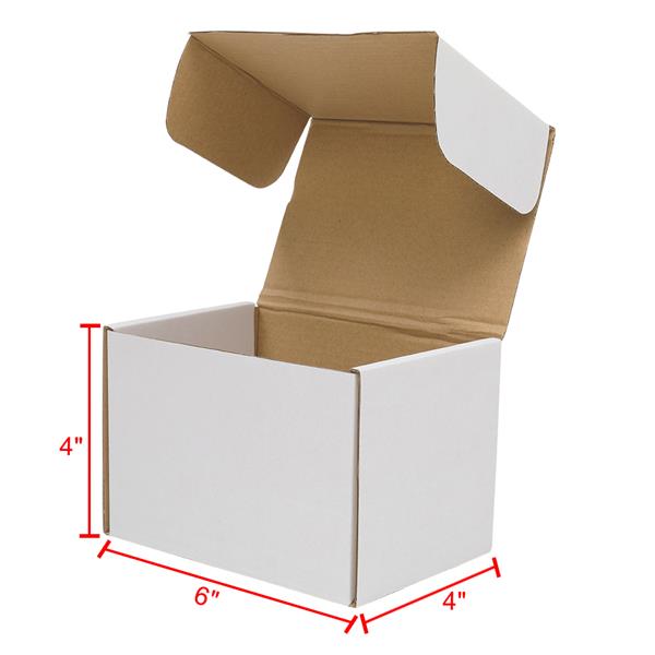 50 Corrugated Paper Boxes 6x4x4&quot;15.2*10*10cmWhite Outside and Yellow Inside