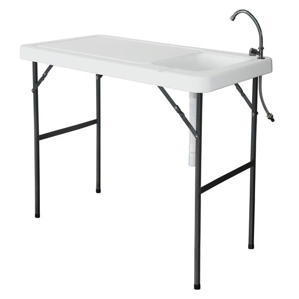 Folding Portable Fish Fillet &amp; Hunting &amp; Cutting Table with Sink Faucet