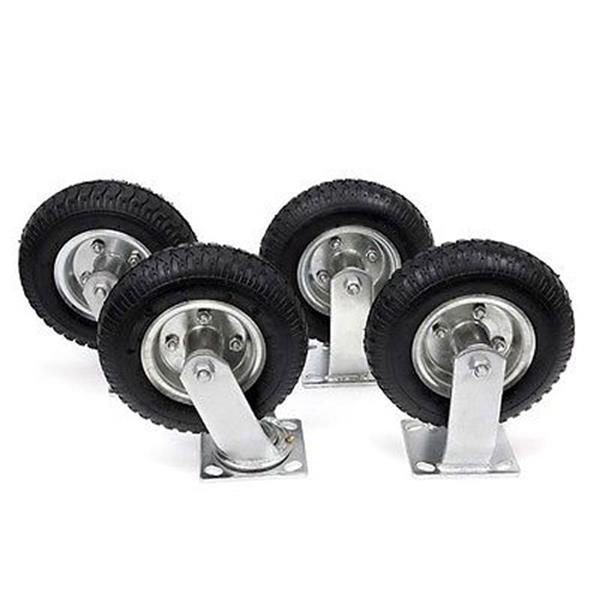 4pcs 8&quot; Pneumatic Tool Car Rubber Wheels Black