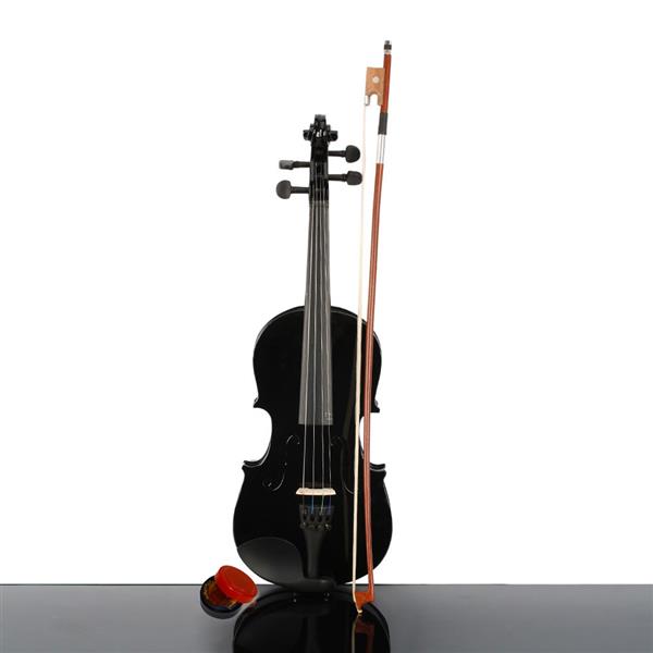 New 1/4 Acoustic Violin Case Bow Rosin Black