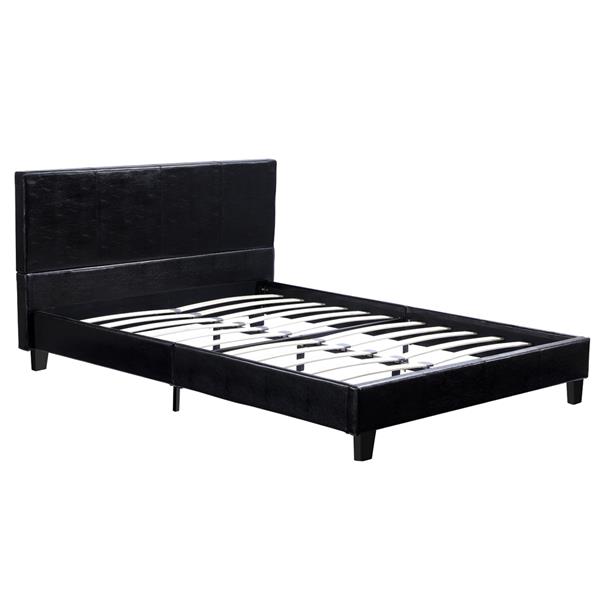 Simple PU Bed Frame Black