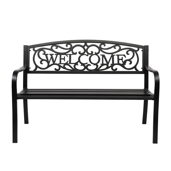 50&quot; Outdoor Welcome Backrest Cast Iron Bench