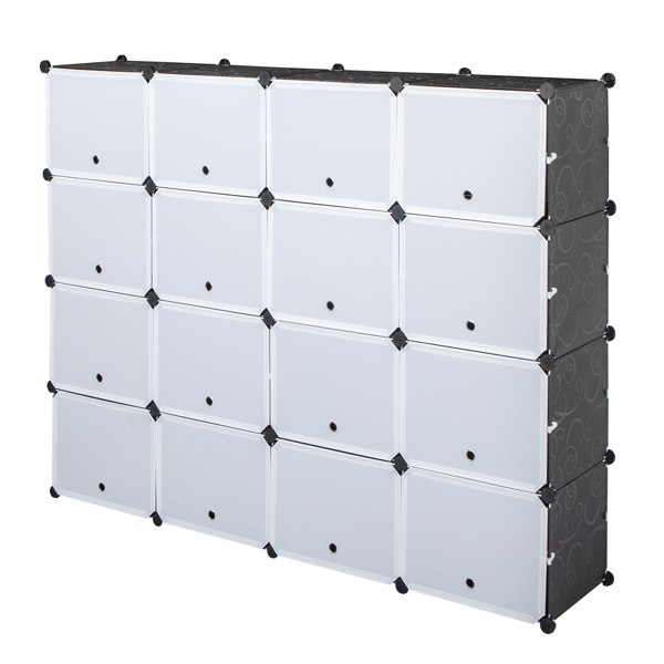8-Tier Portable 64 Pair Shoe Rack Organizer 32 Grids Tower Shelf Storage Cabinet Stand Expandable for Heels, Boots, Slippers, Black