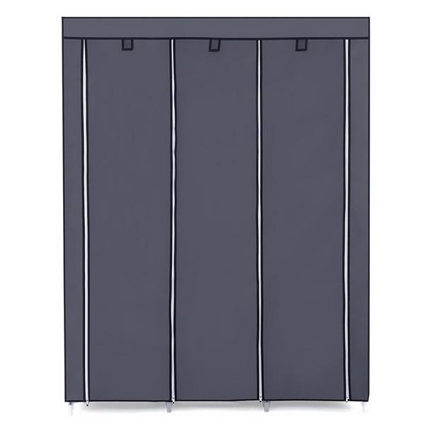 67&quot; Portable Closet Organizer Wardrobe Storage Organizer with 10 Shelves Quick and Easy to Assemble Extra Space Gray
