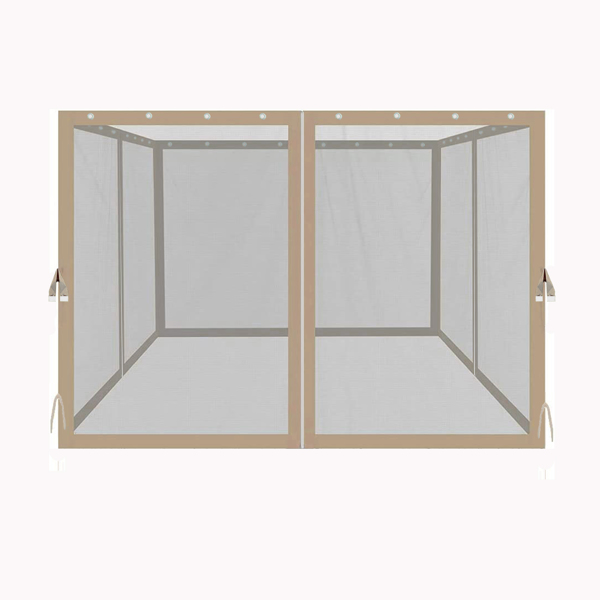 10 x 10 Ft Gazebo  Replacement 4-Side Mosquito Netting  with ZippersBeige