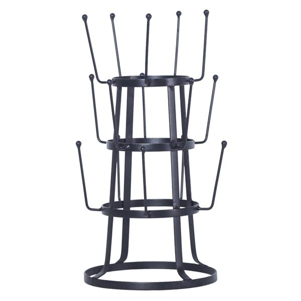 Stylish Steel Mug Tree Holder Organizer Rack Stand (Black)