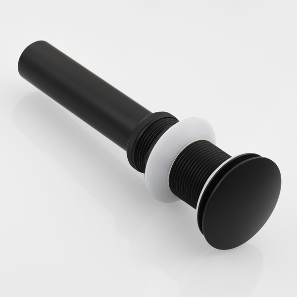 Brass Pop Up Sink Drainer without Overflow Bathroom Drain With Removable Strainer Basket Black