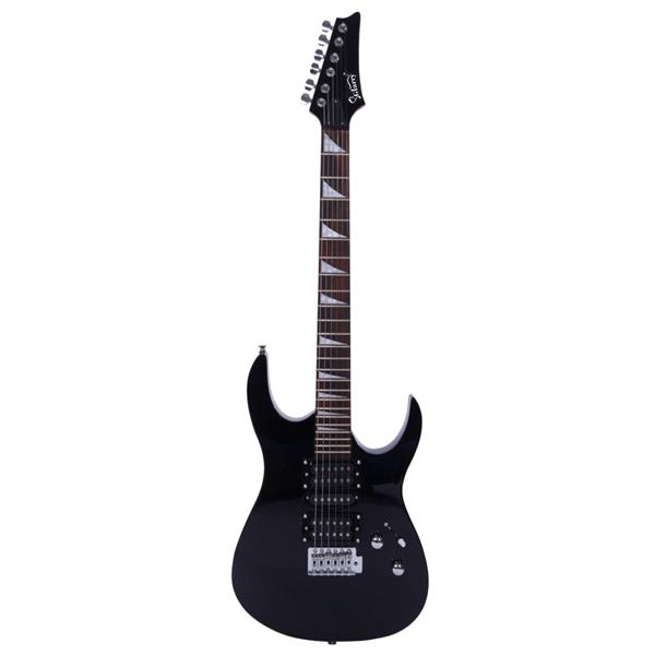 [Do Not Sell on Amazon]Glarry 170 Model With 20W Electric Guitar Pickup Hsh Pickup Guitar   Stereo   Bag   Harness   Picks   Rocker   Connector     Wrench Tool Black