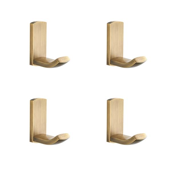 Vintage Brass Robe Hooks Pack 4 Clothes Towel Hook Home Hangers Bathroom Accessories KJFG02GT
