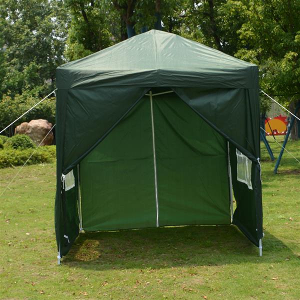 2 x 2m Two Doors &amp; Two Windows Practical Waterproof Right-Angle Folding Tent Green