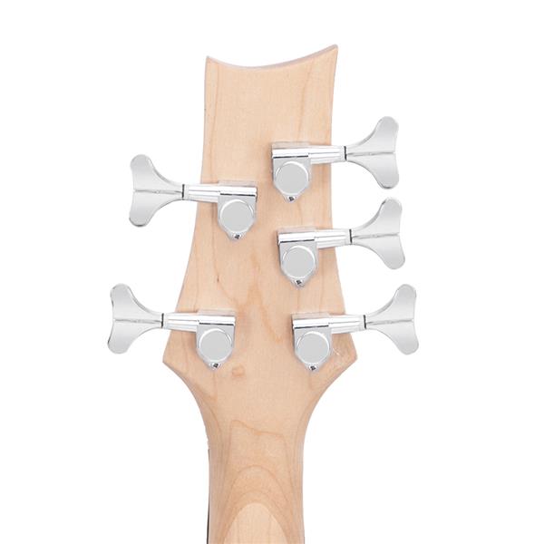 [Do Not Sell on Amazon]Glarry GIB Electric 5 String Bass Guitar Full Size Bag Strap Pick Connector Wrench Tool Black