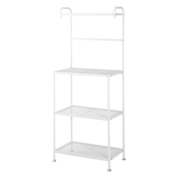 HODELY 4-Layer Wire Mesh Shelf Wrought Iron Kitchen Rack White