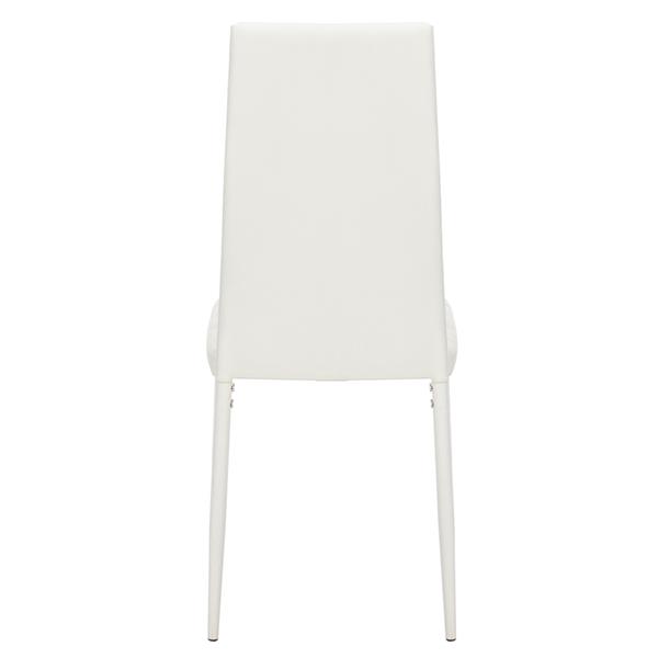4pcs Elegant Assembled Stripping Texture High Backrest Dining Chairs White