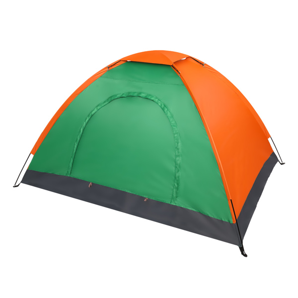 2-Person Waterproof Camping Dome Tent for Outdoor Hiking Survival Orange &amp; Green