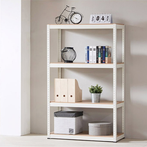 Storage Rack Shelving Unit Storage Shelf Steel Garage Utility Rack 4-Shelf Adjustable Shelves Heavy Duty Display Stand for Books, Kitchenware, Tools Bolt-Free Assembly 31.49&quot;x 14.47&quot;x 59 White