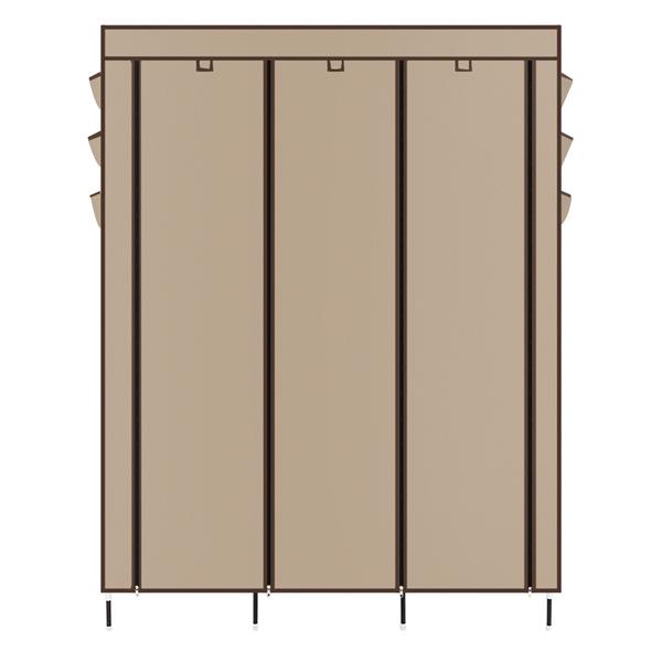 69&quot; High-leg Non-woven Fabric Assembled Cloth Wardrobe Beige