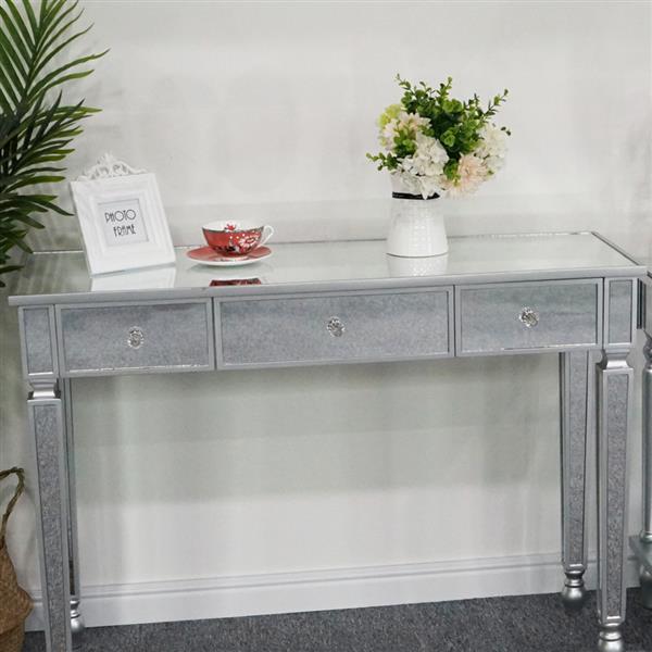 Three Drawers Mirror Table Dressing Table Console Table