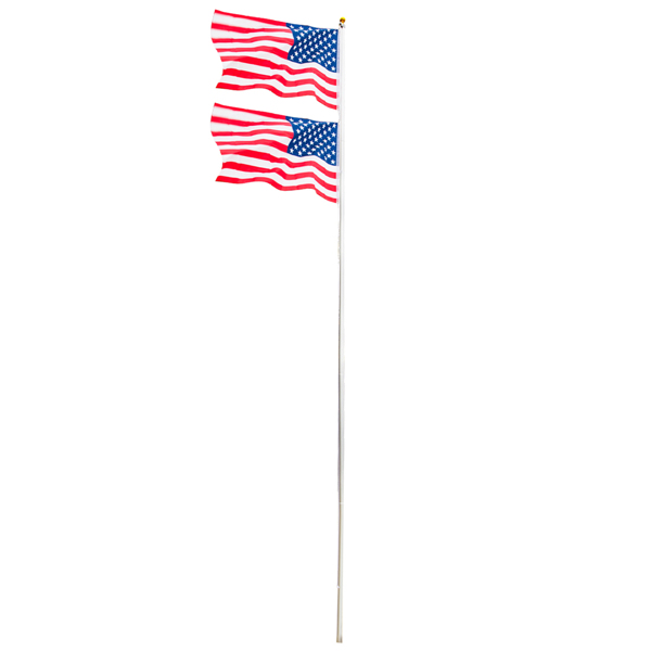 20ft Solemn Outdoor Decoration Sectional Halyard Pole US America Flag Flagpole Kit