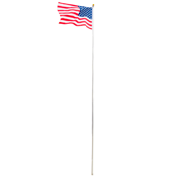 20ft Solemn Outdoor Decoration Sectional Halyard Pole US America Flag Flagpole Kit