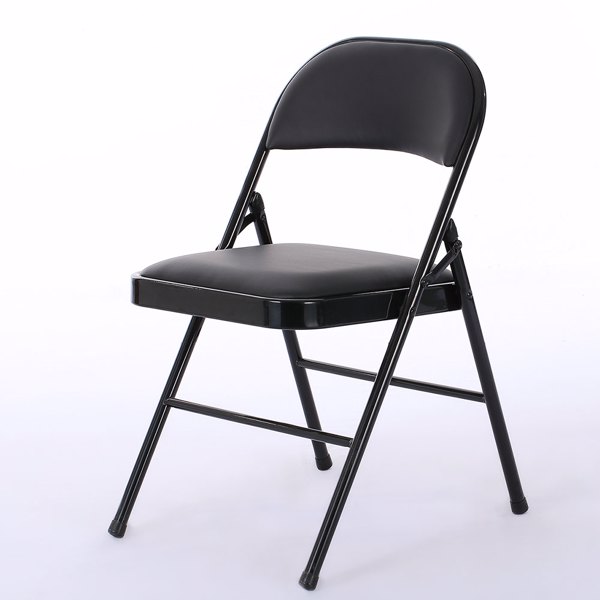 6pcs Elegant Foldable Iron &amp; PVC Chairs for Convention &amp; Exhibition Black