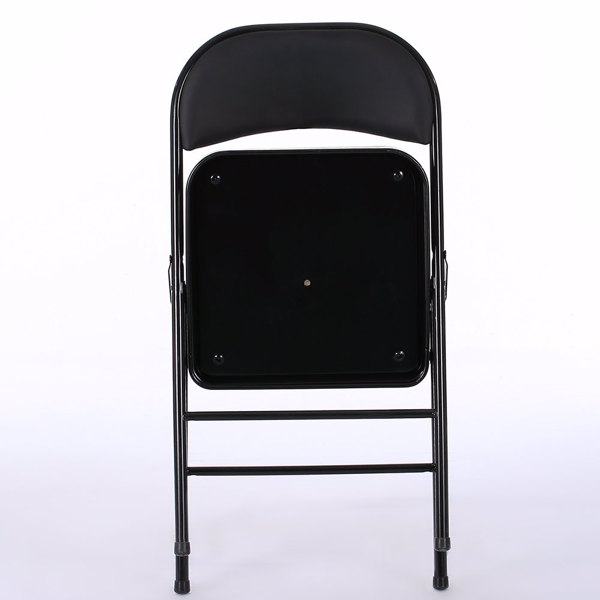 6pcs Elegant Foldable Iron &amp; PVC Chairs for Convention &amp; Exhibition Black