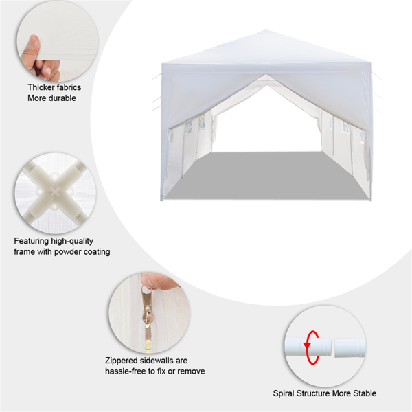 3 x 9m Eight Sides Two Doors Waterproof Tent with Spiral Tubes