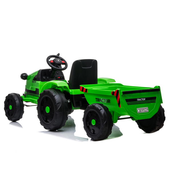 Toy Tractor with Trailer,3-Gear-Shift Ground Loader Ride On with LED Lights